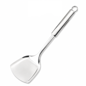 Spatule vintage en métal poli, outil de barbecue avec crochet de suspension, durable, compatible lave-vaisselle, design minimaliste - Product Image 1