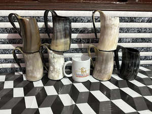 Noorbaba International's Best Quality African Ox Horn <b>Mug</b> Agate Buffalo Horn <b>Mug</b> Bull Horn <b>Mug</b> for Tea Decoration Glass Material - Product Image 5