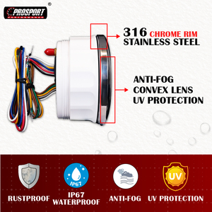 Nouveau Compteur de Vitesse Électrique 3-en-1 7 Couleurs en Acier Inoxydable 316 de 85mm (3-3/8 po) 200KMH avec Tachymètre et Jauge de Carburant 12/24V Cadran Noir IP67 - Product Image 4