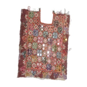 Blusa Vintage Baloch Tribal Banjara de Algodón con Cuello en V, Manga Corta, Bordado, Espejo, Apliques y Parches Cosidos para Mujer, Elegante - Product Image 1