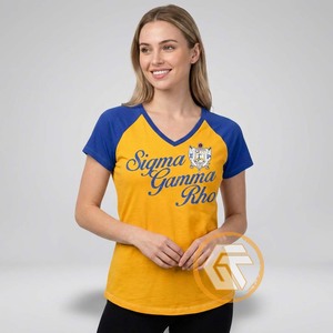 Camiseta de la Hermandad Femenina Sigma Gamma Rho, GREEK TREASURES, 100% Algodón Jersey, Cuello Redondo, Manga Corta, Transpirable - Product Image 2