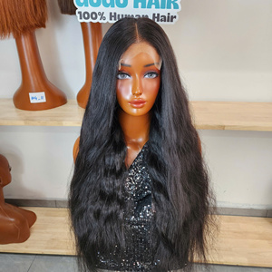 Perruque sans colle à ondulations naturelles, 24 pouces, cheveux humains vierges, couleur naturelle, densité 250, avec taille de bonnet moyenne - Product Image 3