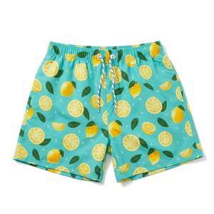 Shorts de bain en polyester premium 140 GSM, imprimé singe néon, logo personnalisé par sublimation, coupe ajustée, vêtements de plage pour hommes - Product Image 2