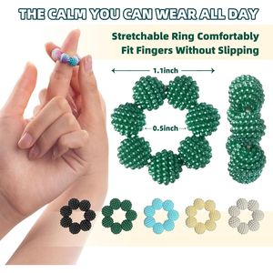 Set di 10 Anelli Sensoriali Appuntiti, Anelli per Agopressione Silenziosi, Massaggiatori per Dita per Alleviare l'Ansia, Anelli Sensoriali alla Moda - Product Image 3