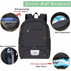 Sac à dos de basketball pour sports de plein air, respirant, léger, pour voyage et camping, avec fermeture éclair et doublure en polyester - Product Image 3