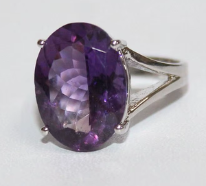 Best Quality 925 Sterling Silver IGI Certified Wedding Ring Memoria Jewels Oval Cut Natural Purple Amethyst Prong Set Party - Product Image 6