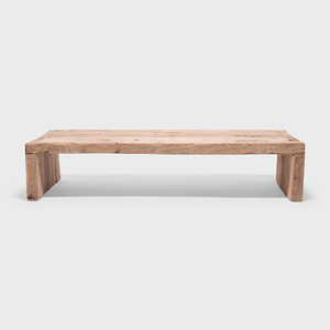Mesa de Centro Rústica de Madera de Olmo Reciclada, Muebles Hechos a Mano Estilo Granja, Mesa de Madera Natural Vintage para Sala de Estar - Product Image 1