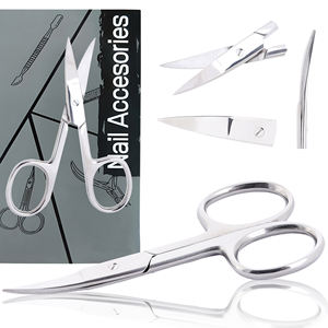 Tijeras clásicas curvas para cutículas con mango decorativo, tijeras profesionales para cutículas de acero inoxidable para manicura, pedicura y recorte de uñas. - Product Image 4