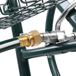 Carrello a Quattro Ruote in Ferro Verde Scuro per Tubi e Avvolgitubi da Giardino - Product Image 5