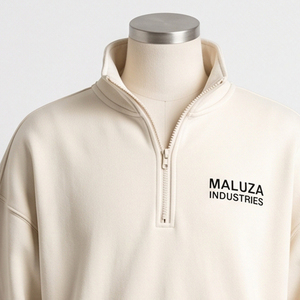 Sudadera Casual Lisa de Algodón Puro de Alta Densidad con Hombros Caídos y Cuello Redondo Teñida al por Mayor para Hombre - Product Image 3