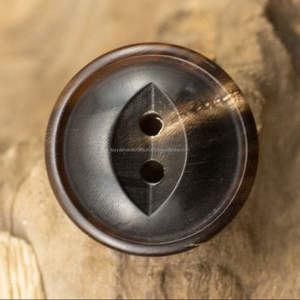 Bouton en corne de buffle véritable, bouton en corne de buffle brut, corne naturelle, couleur noire, en provenance d'Inde - Product Image 2