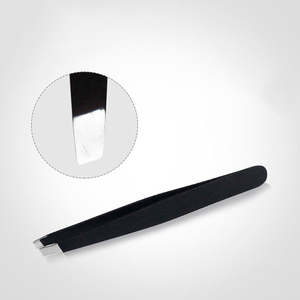 Pince à épiler professionnelle en acier inoxydable de haute qualité, pointe incurvée, design léger personnalisable, pointes en fibre pour sourcils - Product Image 4