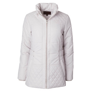 <b>White</b> Woven Solid Quilted Polyester Wadding Jacket Women Hooded Winter <b>Coat</b> with Fur Trim <b>Belted</b> Outerwear - Product Image 5