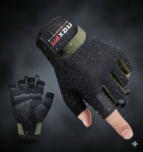 Gants de sport REX FIT à demi-doigts, en maille, avec sangle de poignet réglable, respirants, antidérapants, pour la musculation, unisexes, fermeture auto-agrippante - Product Image 5