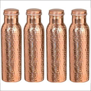 Botella de Agua Ecológica Aislada de Cobre Puro, Recipiente de Cobre sin Juntas con Patrón Plateado Mate, Botella Deportiva con 2 Tazas para Beber - Product Image 2