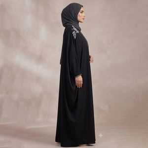 Prix de gros Nouvelle Abaya modeste droite en mousseline unie simple, Robe islamique de soirée/formelle pour femmes musulmanes, Taille personnalisée naturelle - Product Image 2
