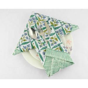 ผ้ากันเปื้อนสไตล์ผ้าฝ้ายแฮนด์เมดของอินเดีย,ผ้าเช็ดปากแบบถักด้วยมือผ้าพิมพ์ลายที่คลุมโต๊ะอาหารค่ำผ้าเช็ดปากตกแต่งสไตล์โบฮีเมียน - Product Image 1