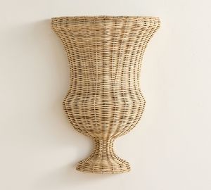 New rattan wall decor <b>vase</b> made in Vietnam with wholesale price OEM ODM color - Product Image 1