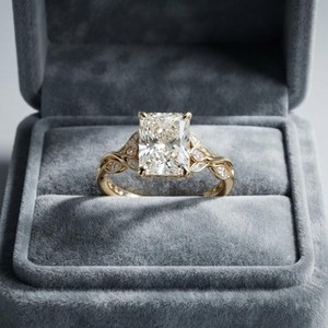 Gorgeous 3.00 Carat Radiant Cut Diamond Trendy Ring Lab Grown With 18K Solid Gold <b>Bride</b> Wedding Gift Jewelry for Partner - Product Image 3