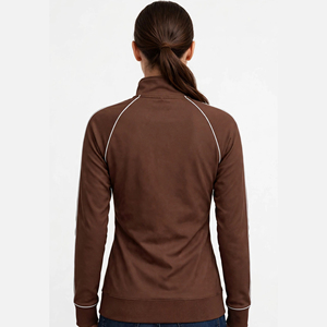 Chaqueta Deportiva Marrón para Mujer, con Cierre, Cuello Alto, Informal, para Entrenamiento, Fitness, Yoga, Spandex/Nailon - Product Image 2