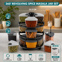 Étagère à épices moderne rotative à 3 niveaux, organisateur de cuisine, boîte de rangement en plastique, boîte à épices tournante à 360°, gain de place, sans BPA