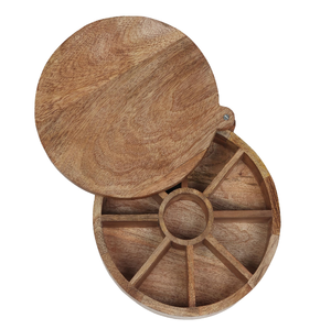 Boîte à épices en bois antique, lavage à la main uniquement, boîte à épices en bois traditionnelle, récipient de rangement de cuisine en bois, boîte à épices en bois - Product Image 1