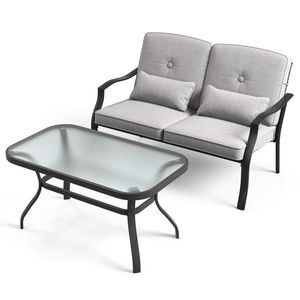 Conjunto de Sillones para Exteriores con Mesa de Centro, Cojines Cómodos para el Respaldo, para Uso en el Jardín - Product Image 1