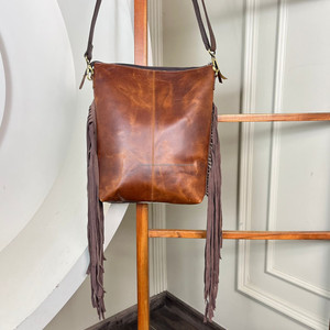 Nuevo bolso de hombro con flecos de cuero mecanizado a mano personalizado de gran capacidad de cuero de vaca genuino bolso de diseño Floral para mujer - Product Image 5