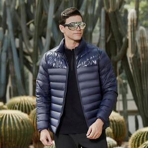 Chaqueta Acolchada Negra para Hombre, Cortavientos, Rellena de Plumón, con Cuello Alto y Cierre de Cremallera, Ropa Exterior Informal para Invierno - Product Image 4