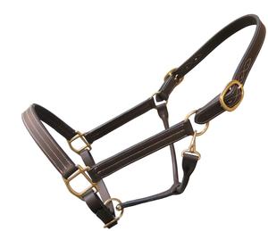 Cuir huileux indien de qualité supérieure trois points licou uni prix économique produit en laiton massif - Product Image 1