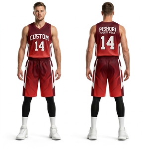 Custom Blue <b>Red</b> Multicolor Basketball Uniform Sublimation 100% Polyester Jersey Shorts Graphic Set Teamwear - Product Image 3