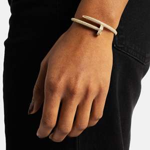 Luxury 18K Gold Filled Moissanite <b>Cuff</b> <b>Bracelet</b> Round Brilliant Cut Channel Setting Women's Geometric Style <b>Bracelets</b> - Product Image 4