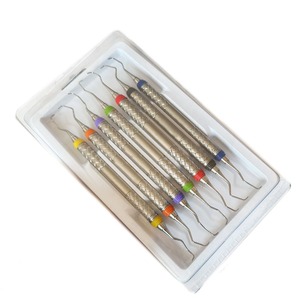 Instruments de pont osseux en acier inoxydable, set de curettes Gracey manuelles de 7 pièces, certifiés CE Classe I, détartreurs parodontaux - Product Image 5