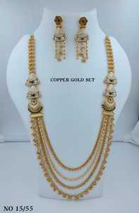 Wholesale High Quality New Vintage Copper Gold Plated <b>Crystal</b> Bridal Jewelry <b>Set</b> Long Mala Necklace Earrings Maang Wedding Gift - Product Image 1