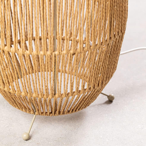 Handwoven Rattan <b>Rope</b> <b>LED</b> Floor Lamp Minimalist Design Iron Frame Standing Light for Living Room Bedroom Apartment Hotel - Product Image 4