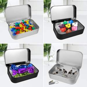 Lot de 2 boîtes rectangulaires en métal, petites boîtes de rangement avec couvercles pour le stockage du tabac, des cigarettes, des bonbons et des bijoux en vrac - Product Image 6