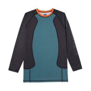 Custom Made Men's O Neck Long Sleeve Rash Guards 4 Way Stretchy <b>Compression</b> <b>Shirt</b> For <b>Gym</b> Workout Fitness Training Wear - Product Image 1