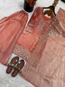 Exclusif Tendance Mariage Saison Diwali Style Indien/Pakistanais Soie Broderie Perles Extensible Réversible Séchage Rapide - Product Image 5