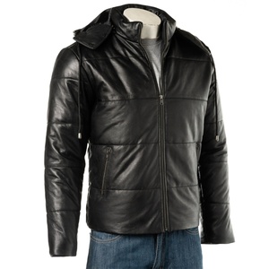 New Style Luxury Design <b>Men's</b> Leather <b>Jacket</b> Heavyweight Waterproof Stand Eco-Friendly Comfortable Winter Leather <b>Jackets</b> - Product Image 3