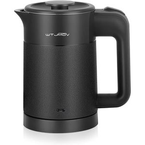 Bouilloire électrique 0,6 L légère, 20 onces, double paroi, 120 V, portable, en acier inoxydable, avec arrêt automatique - Product Image 1