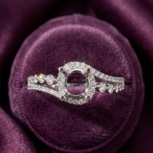 Vente en gros de bagues de fiançailles brillantes de qualité supérieure en or blanc massif 18 carats avec diamant véritable pour femme - Product Image 1