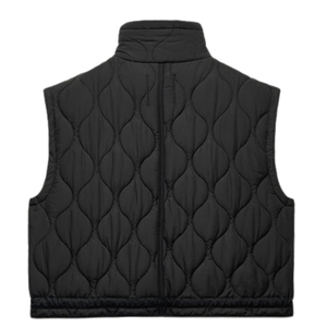 Chaleco Acolchado Sin Mangas de Color Sólido para Hombre, Ropa de Abrigo Informal de Invierno, 100% Poliéster, Impresión de Logotipo Personalizado, Resistente al Viento y Transpirable - Product Image 3
