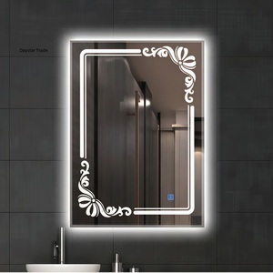 Miroir de maquillage LED floral Daystar Trade avec éclairage arrière, fixation murale, capteur tactile, design rectangulaire moderne - Product Image 1