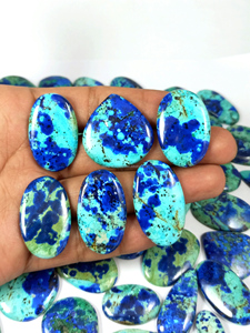 Cabochons d'azurite naturelle, pierres précieuses semi-précieuses, formes variées, toutes tailles, faites à la main, pour la lithothérapie - Product Image 3