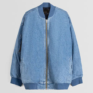 Chaqueta Bomber de Mezclilla de Algodón Personalizada para Hombre, Diseño con Cierre, para Invierno, 100% Algodón - Product Image 5