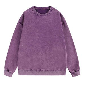 เสื้อสเวตเชิ้ตวินเทจคุณภาพดี ล้างสีแบบแอซิดวอช ผู้ชาย ผ้าฝ้าย สไตล์สตรีทลำลอง คอกลม รับผลิตตามแบบ OEM แบรนด์ส่วนตัว - Product Image 5