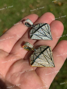 Colgante de Moissanita en Forma de Diamante en Plata de Ley 925, Estilo Hip Hop, Lujoso, para Hombre y Mujer - Product Image 4