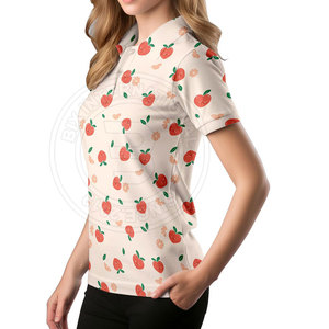 Polos de golf para mujer con tecnología de absorción de humedad, diseñados con tela elástica transpirable para deportes profesionales. - Product Image 4