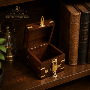 Tirelire |   Tirelire en bois de palissandre indien |   Boîte de rangement pour pièces de monnaie de qualité supérieure, faite à la main, avec serrure et clé, décoration cadeau, luxe - Product Image 2