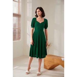 Robe décontractée en maille unie à manches courtes pour femmes, collection été 2026, style maxi, pour jeunes filles - Product Image 1